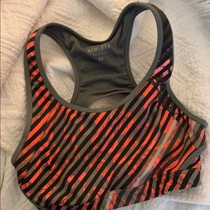 Athleta double date radical stripe sports bra